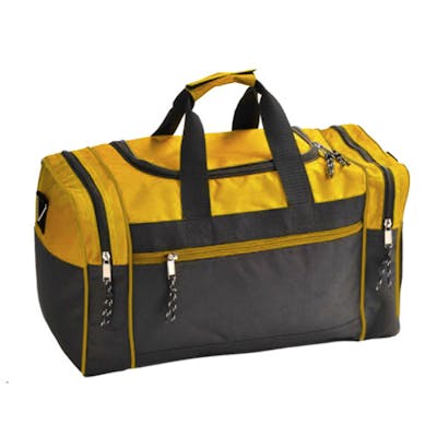 17" Poly Duffel Bags - Black with Gold