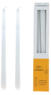 12" Taper Candles - Unscented, White, 2 Pieces