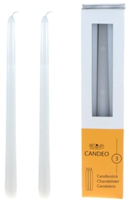 10" Taper Candles - White, Unscented, 3 Pack