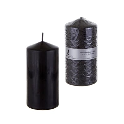 6" Dome Top Candles - Black, Unscented