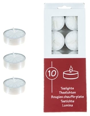 Bulk Unscented Tealight Candles - White, 10 Count
