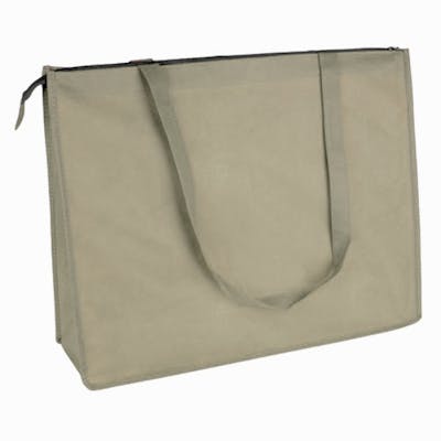 Zippered Tote Bags - Natural Beige, Extra Large