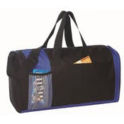 Poly Duffel Bags - Black w/ Royal, 19"