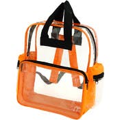 15" Clear Backpacks - Orange Trim