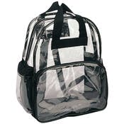 17.5" Classic Clear Backpacks - Black Trim, 2 Side Pockets