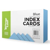 3" x 5" Unruled Index Cards - Blue, 100 Count