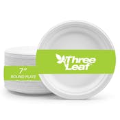 7" Disposable Round Plates - Bagasse, 125 Pack