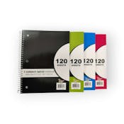 3 Subject Spiral Notebooks - 120 Sheets, 4 Colors, Wide Ruled