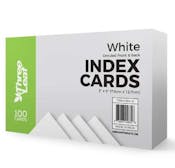 Three Leaf Unruled Index Cards, White