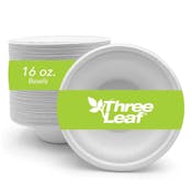 Three Leaf 16oz. Bagasse Bowls, 25 Pack