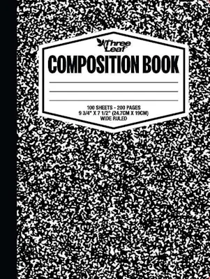 Marbled Wide-Ruled Composition Notebooks - 100 Sheets, Black