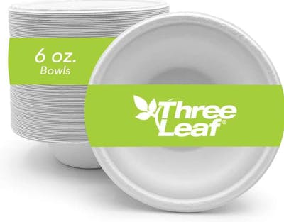 Three Leaf 6oz. Bagasse Bowls, 50 Pack