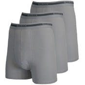 Men's Cotton Boxer Briefs - Heather Grey, Medium, 3 Pack