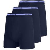 Men's Stretch Cotton Boxer Briefs - Navy, Large, 3 Pack
