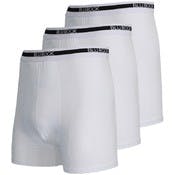 Men's Stretch Cotton Boxer Briefs - White, Small, 3 Pack