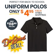 Uniform Polos - Small, Black, Short Sleeve