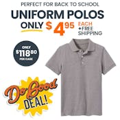 Uniform Polos - XL, Heather Gray, Short Sleeve