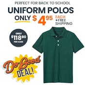 Unisex Uniform Polos - Extra Small, Hunter Green, Short Sleeve