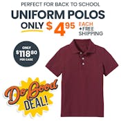Uniform Polos - Small, Burgundy, Short Sleeve