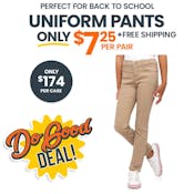 Girl's Super Stretch Skinny Uniform Pants - Khaki, Size 4