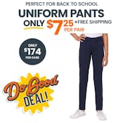 Girl's Super Stretch Skinny Uniform Pants - Navy, 4