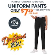 Girl's Super Stretch Skinny Uniform Pants - Black, Size 5