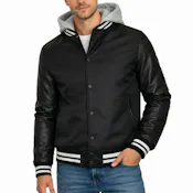 Men's Varsity Jacket - Size S-3XL, Black