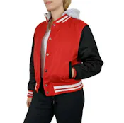 Women's Varsity Jacket - Size S-XL, Red