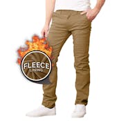 Fleece-Lined Stretch Chino Pants - Timber, Size 30-40, 31" Inseam