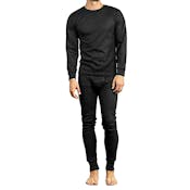 Men's Thermal Underwear Sets - Black, S-2X, Top & Bottom