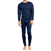 Men's Thermal Underwear Sets - Navy, S-2X, Top & Bottom