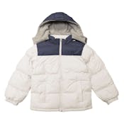 Boys' Heavyweight Bubble Jackets - White & Navy, 4-7, Hooded
