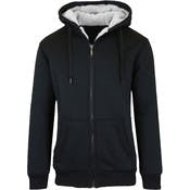 Men's Heavyweight Sherpa Hoodies - Black, S-XL