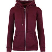 Women's Full Zip Hoodies - S-2X, Burgundy