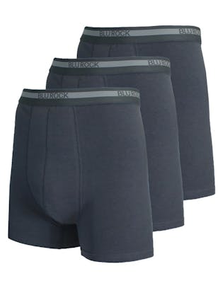 Men's Cotton Boxer Briefs - Charcoal, 2X, 3 Pack