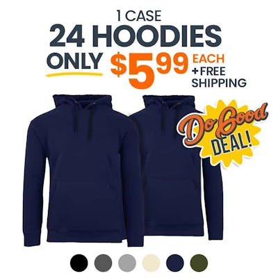 Unisex Heavyweight Fleece Pullovers - Navy, M-2X, Hood