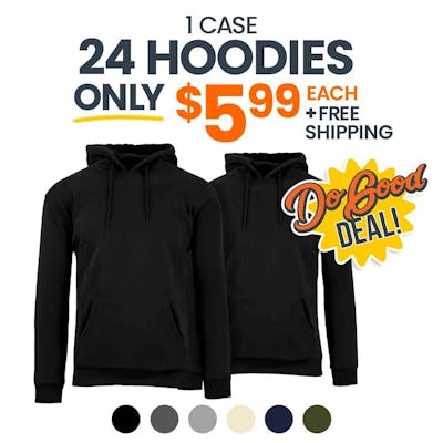 Unisex Heavyweight Fleece Pullovers - Black, M-2X, Hood