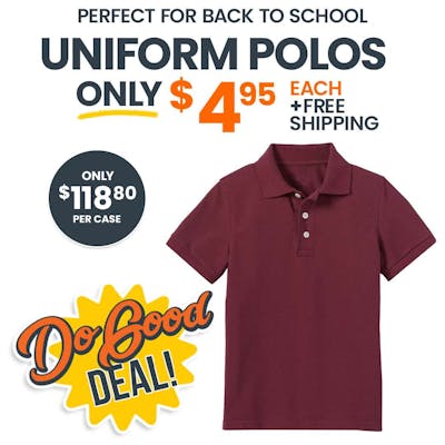 Uniform Polos - XL, Burgundy, Short Sleeve