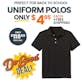 Uniform Polos - Small, Black, Short Sleeve