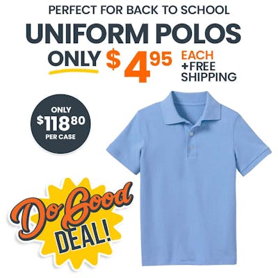 Uniform Polos - Large, Light Blue, Short Sleeve