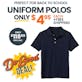Uniform Polos - XL, Navy, Short Sleeve