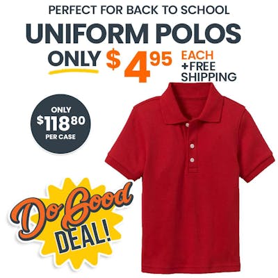 Uniform Polos - XL, Red, Short Sleeve