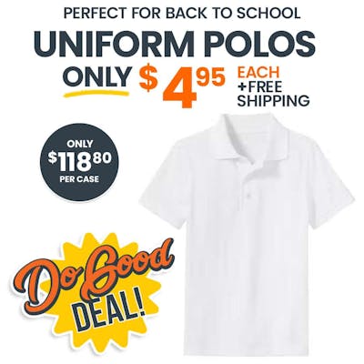 Uniform Polos - Small, White, Short Sleeve