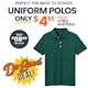 Unisex Uniform Polos - Extra Small, Hunter Green, Short Sleeve (1 of 2)