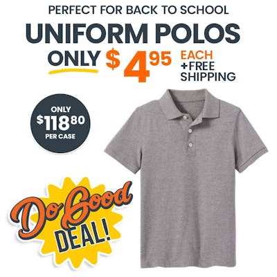 Unisex Uniform Polos - Extra Small, Heather Gray, Short Sleeve