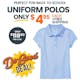 Girls' Uniform Polos - Light Blue, Large, Short Sleeve (1 of 2)