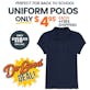 Girls' Uniform Polos - Navy, 2XL, Short Sleeve