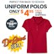 Girls' Uniform Polos - Red, Large, Short Sleeve (1 of 2)