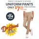 Girl's Super Stretch Skinny Uniform Pants - Khaki, Size 6 (1 of 2)
