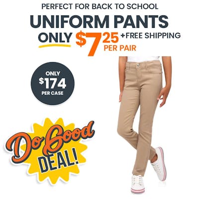 Girl's Super Stretch Skinny Uniform Pants - Khaki, Size 8